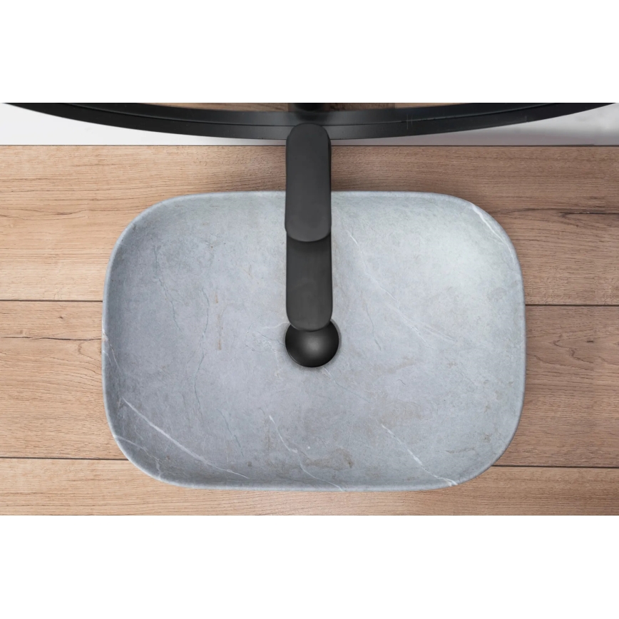 REA-U3801 - Lavabo da appoggio LIVIA 33,5x46,5 cm ceramica/grigio/effetto pietra