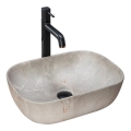 REA-U3802 - Lavabo da appoggio LIVIA 33,5x46,5 cm ceramica/grigio/effetto marmo