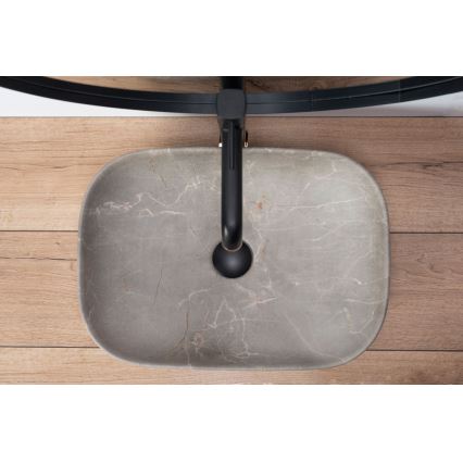 REA-U3802 - Lavabo da appoggio LIVIA 33,5x46,5 cm ceramica/grigio/effetto marmo