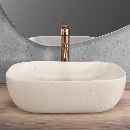 REA-U4000 - Lavabo da appoggio BELINDA 33x46,5 cm ceramica/effetto pietra