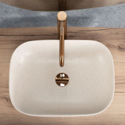 REA-U4000 - Lavabo da appoggio BELINDA 33x46,5 cm ceramica/effetto pietra