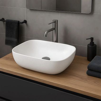 REA-U4001 - Lavabo da appoggio BELINDA 33,5x46,5 cm ceramica/bianco opaco