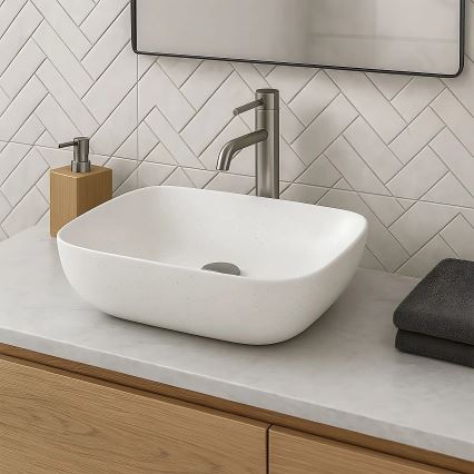 REA-U4001 - Lavabo da appoggio BELINDA 33,5x46,5 cm ceramica/bianco opaco