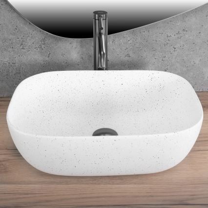 REA-U4001 - Lavabo da appoggio BELINDA 33,5x46,5 cm ceramica/bianco opaco