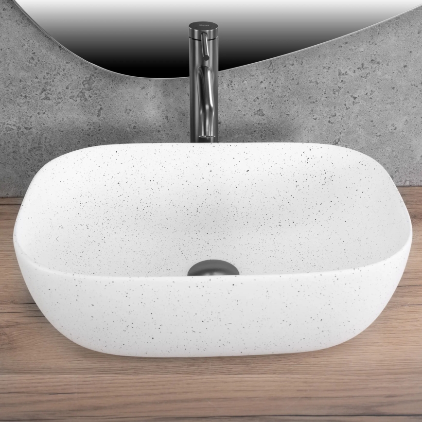 REA-U4001 - Lavabo da appoggio BELINDA 33,5x46,5 cm ceramica/bianco opaco