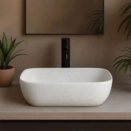 REA-U4001 - Lavabo da appoggio BELINDA 33,5x46,5 cm ceramica/bianco opaco