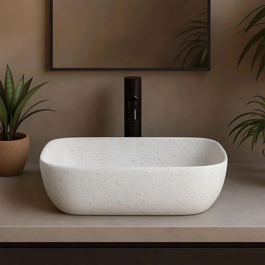 REA-U4001 - Lavabo da appoggio BELINDA 33,5x46,5 cm ceramica/bianco opaco