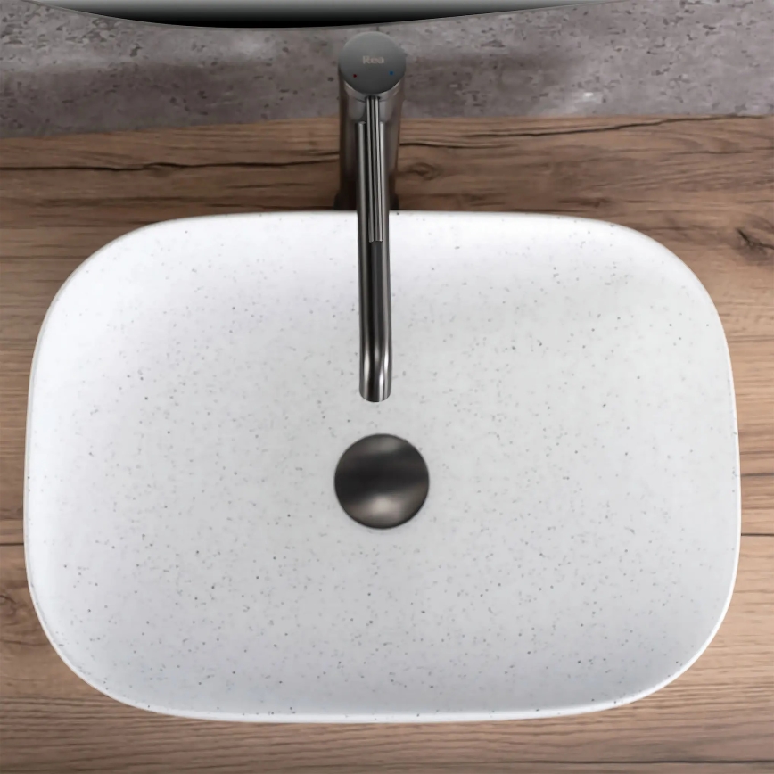 REA-U4001 - Lavabo da appoggio BELINDA 33,5x46,5 cm ceramica/bianco opaco