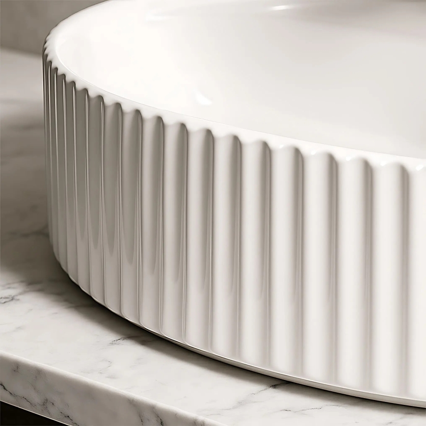 REA-U4003 - Lavabo da appoggio MARCELA 35,5x50 cm ceramica/bianco lucido