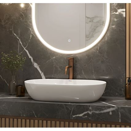 REA-U4331 - Lavabo da appoggio AMELIA 32,5x52 cm ceramica/bianco lucido