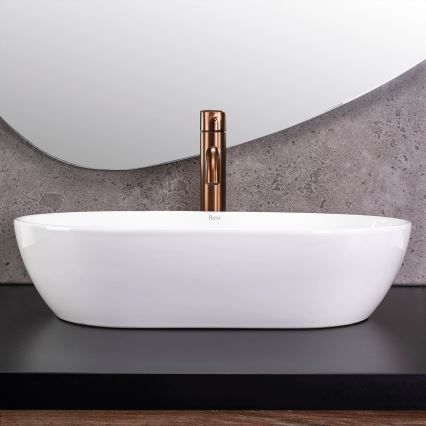REA-U4331 - Lavabo da appoggio AMELIA 32,5x52 cm ceramica/bianco lucido