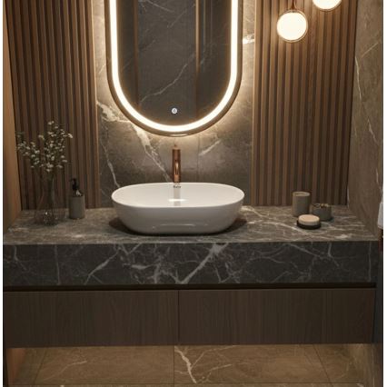 REA-U4331 - Lavabo da appoggio AMELIA 32,5x52 cm ceramica/bianco lucido