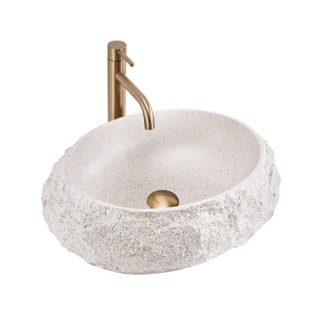 REA-U4332 - Lavabo da appoggio MIKA 38x50 cm beige/grigio/effetto pietra