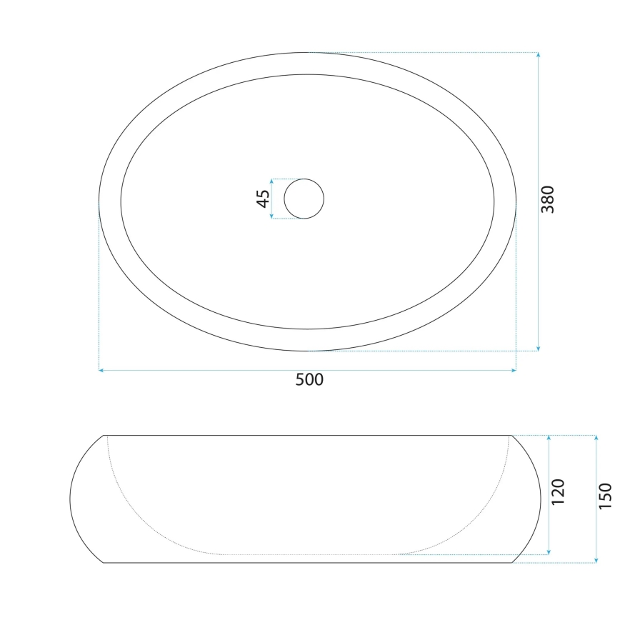 REA-U4332 - Lavabo da appoggio MIKA 38x50 cm beige/grigio/effetto pietra