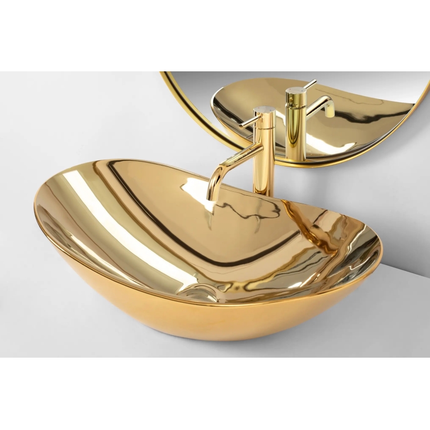 REA-U4545 - Lavabo da appoggio ROYAL 36x60,5 cm ceramica/oro
