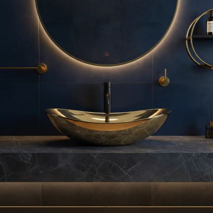 REA-U4545 - Lavabo da appoggio ROYAL 36x60,5 cm ceramica/oro