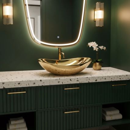 REA-U4545 - Lavabo da appoggio ROYAL 36x60,5 cm ceramica/oro