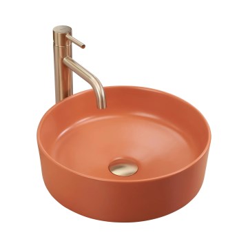 REA-U4566 - Lavabo da appoggio SAMI Ø 37 cm in ceramica/arancione opaco