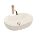 REA-U4591 - Lavabo da appoggio LISA 35x49 cm, ceramica, finitura lucida, colore crema