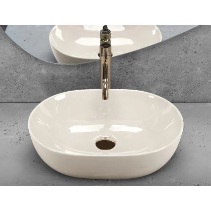 REA-U4591 - Lavabo da appoggio LISA 35x49 cm, ceramica, finitura lucida, colore crema