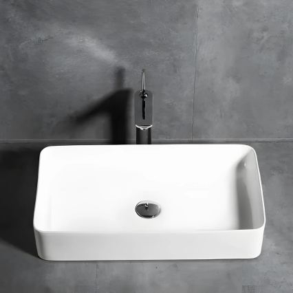 REA-U4800 - Lavabo da appoggio DENIS 35x61,5 cm ceramica/bianco lucido