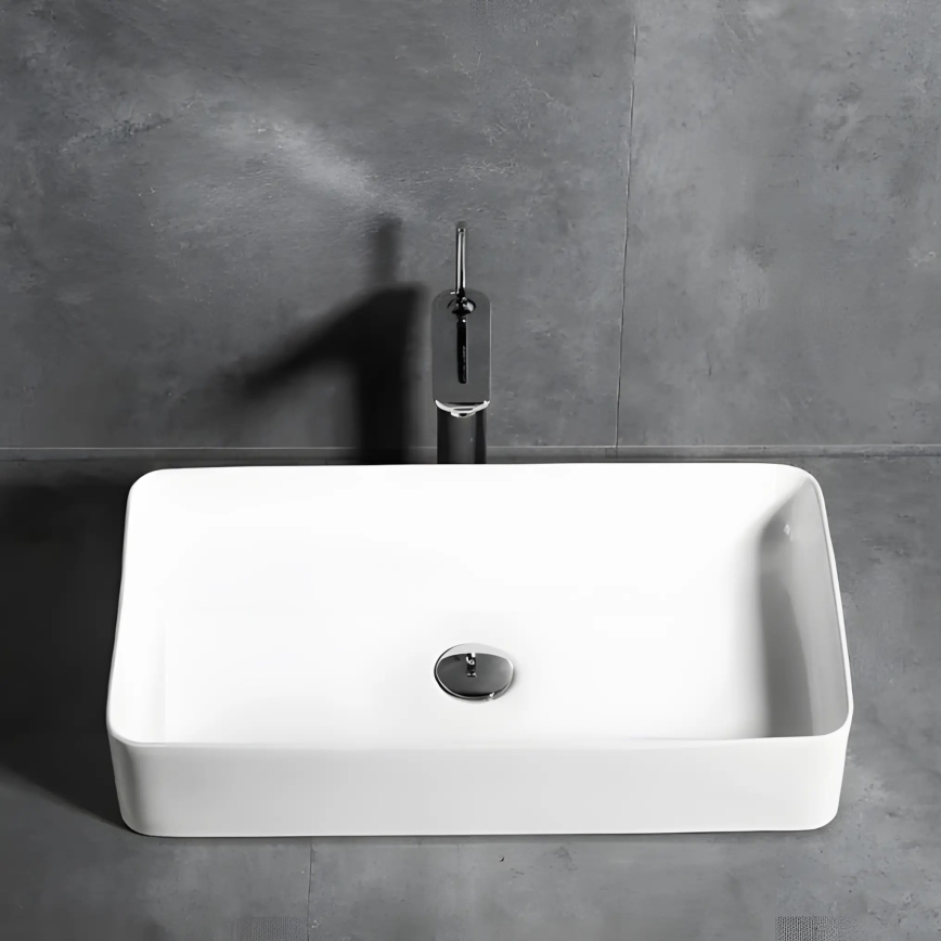 REA-U4800 - Lavabo da appoggio DENIS 35x61,5 cm ceramica/bianco lucido