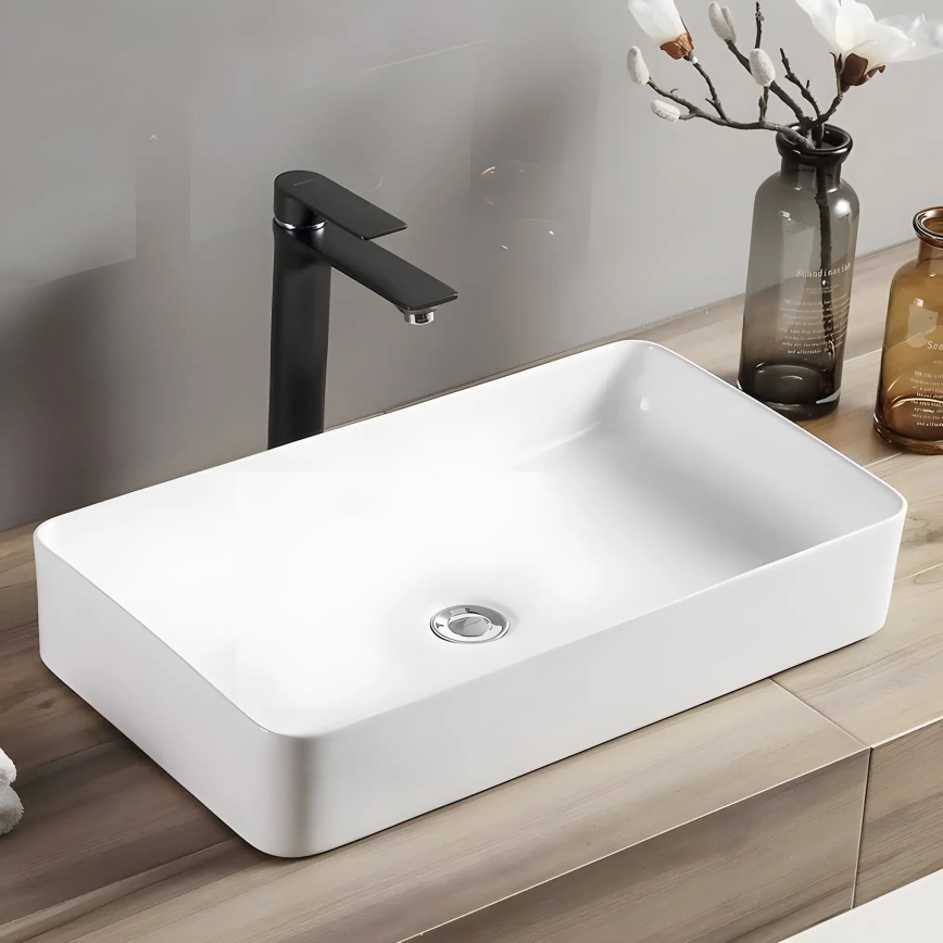 REA-U4800 - Lavabo da appoggio DENIS 35x61,5 cm ceramica/bianco lucido