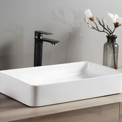 REA-U4800 - Lavabo da appoggio DENIS 35x61,5 cm ceramica/bianco lucido