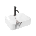 REA-U5052 - Lavabo da appoggio KELLY 38x49 cm ceramica/bianco/effetto marmo