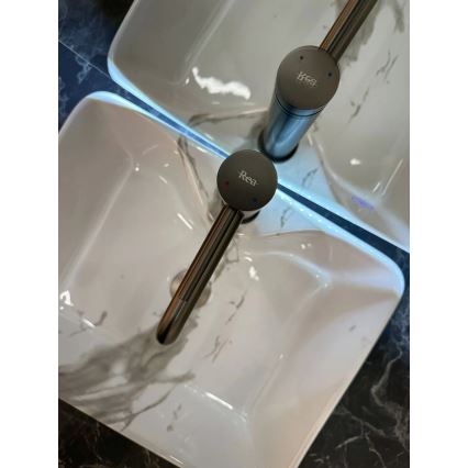 REA-U5052 - Lavabo da appoggio KELLY 38x49 cm ceramica/bianco/effetto marmo