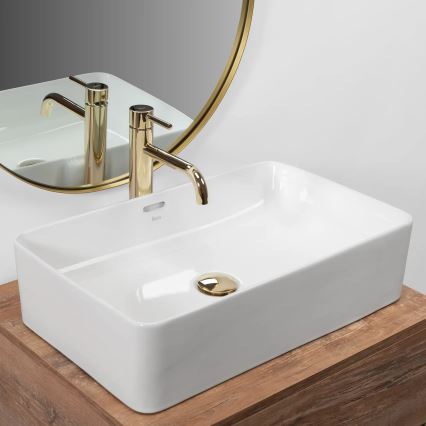 REA-U5055 - Lavabo da appoggio BERTA 35,5x56 cm ceramica/bianco lucido