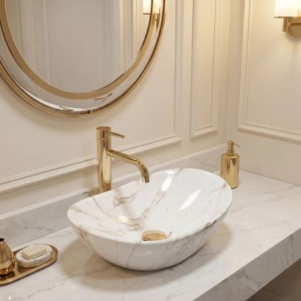 REA-U5063 - Lavabo da appoggio ROYAL MINI 30x47 cm ceramica/bianco/effetto pietra