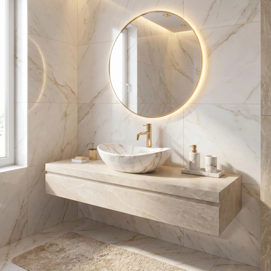 REA-U5063 - Lavabo da appoggio ROYAL MINI 30x47 cm ceramica/bianco/effetto pietra