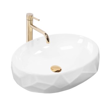 REA-U5660 - Lavabo da appoggio MAYA 39x60 cm ceramica/bianco lucido