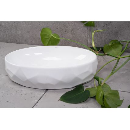 REA-U5660 - Lavabo da appoggio MAYA 39x60 cm ceramica/bianco lucido
