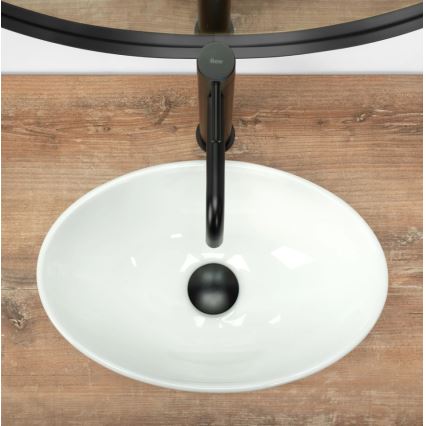 REA-U5804 - Lavabo da appoggio PAMELA MINI 26,5x40 cm ceramica/bianco lucido