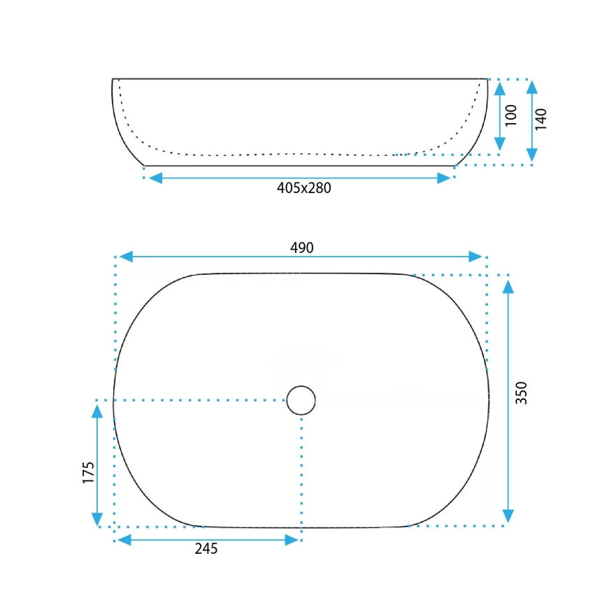 REA-U6022 - Lavabo da appoggio LISA 35x49 cm ceramica/bianco lucido