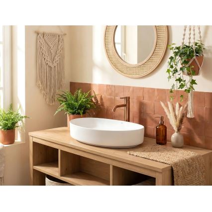 REA-U6371 - Lavabo da appoggio JOANA 40,5x65,5 cm ceramica/bianco lucido