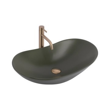 REA-U6372 - Lavabo da appoggio ROYAL 35,5x61,5 cm ceramica/verde oliva