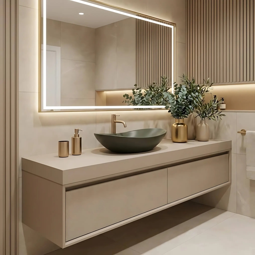 REA-U6372 - Lavabo da appoggio ROYAL 35,5x61,5 cm ceramica/verde oliva
