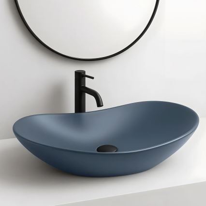REA-U6373 - Lavabo d'appoggio ROYAL 35,5x61,5 cm ceramica/blu