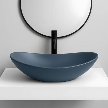 REA-U6373 - Lavabo d'appoggio ROYAL 35,5x61,5 cm ceramica/blu