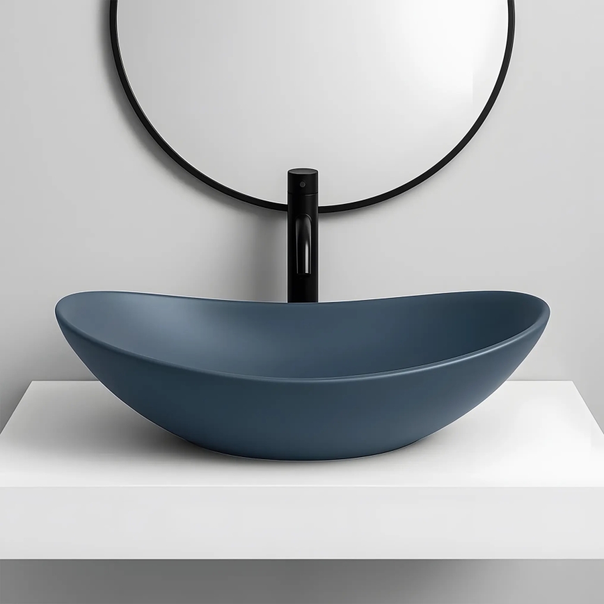 REA-U6373 - Lavabo d'appoggio ROYAL 35,5x61,5 cm ceramica/blu