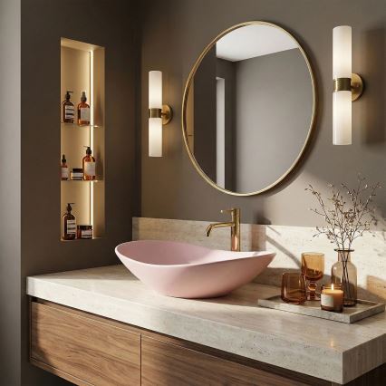 REA-U6374 - Lavabo da appoggio ROYAL 35,5x61,5 cm ceramica/rosa opaco