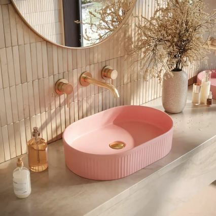 REA-U6376 - Lavabo da appoggio VANDA 31x49 cm ceramica/rosa opaca