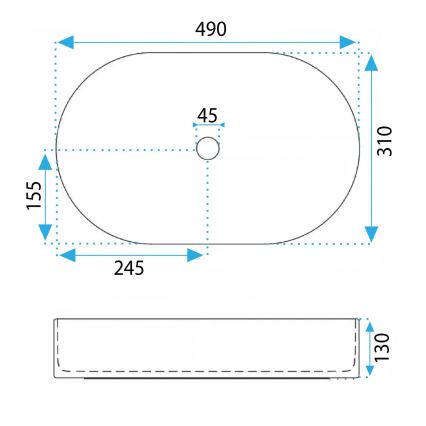 REA-U6376 - Lavabo da appoggio VANDA 31x49 cm ceramica/rosa opaca