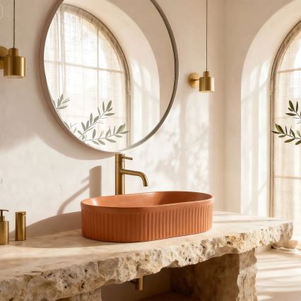 REA-U6377 - Lavabo da appoggio VANDA 31x49 cm ceramica/arancione
