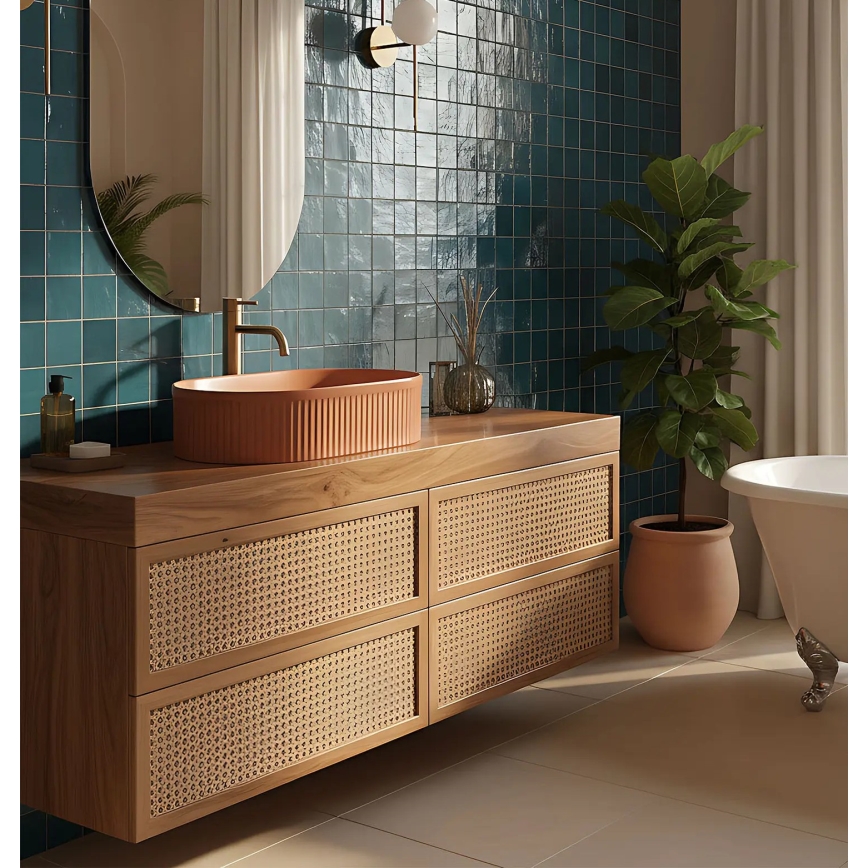 REA-U6377 - Lavabo da appoggio VANDA 31x49 cm ceramica/arancione
