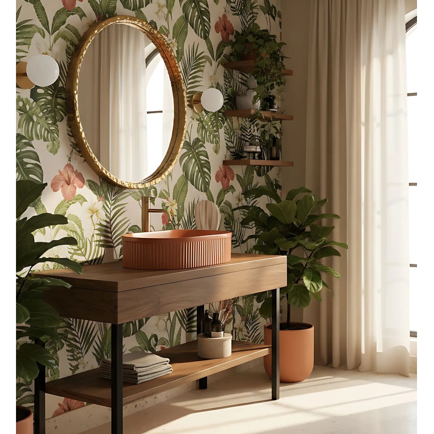 REA-U6377 - Lavabo da appoggio VANDA 31x49 cm ceramica/arancione