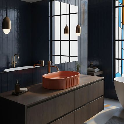 REA-U6377 - Lavabo da appoggio VANDA 31x49 cm ceramica/arancione